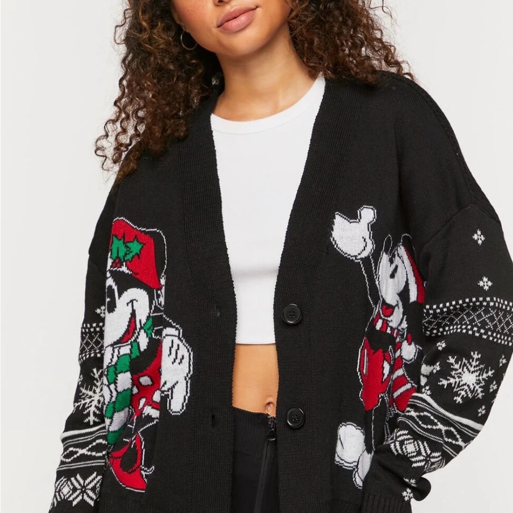 Black Mickey Mouse Cardigan Sweater